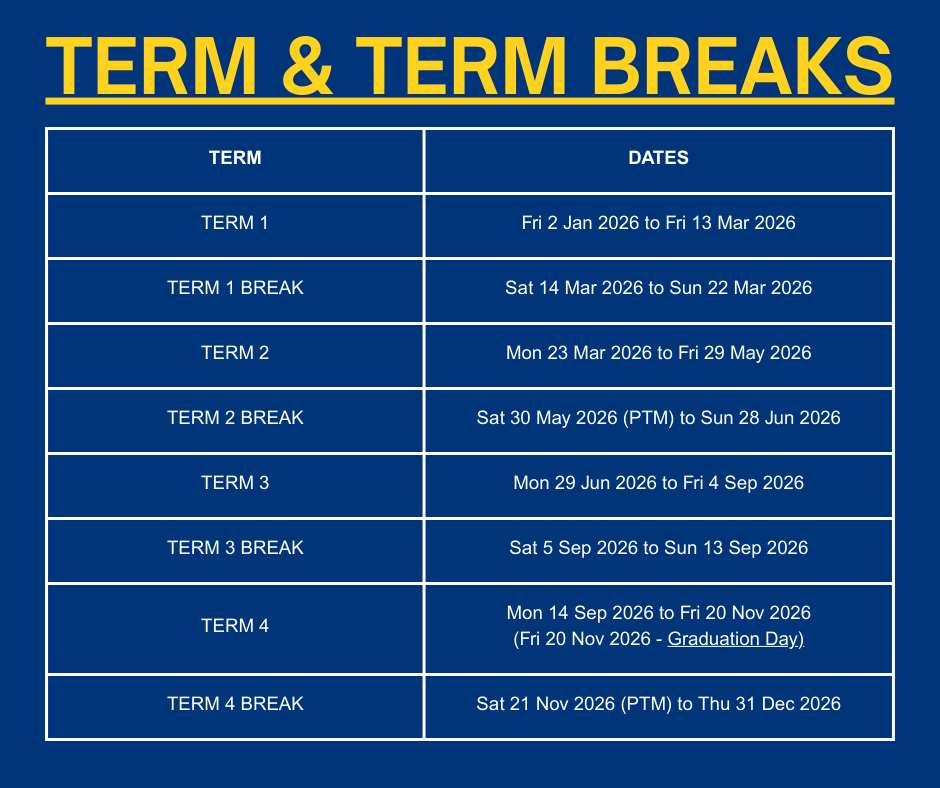 team and term breaks