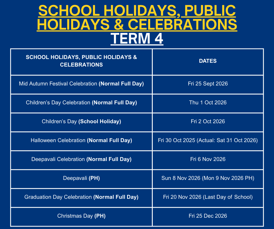 school holiday term 4